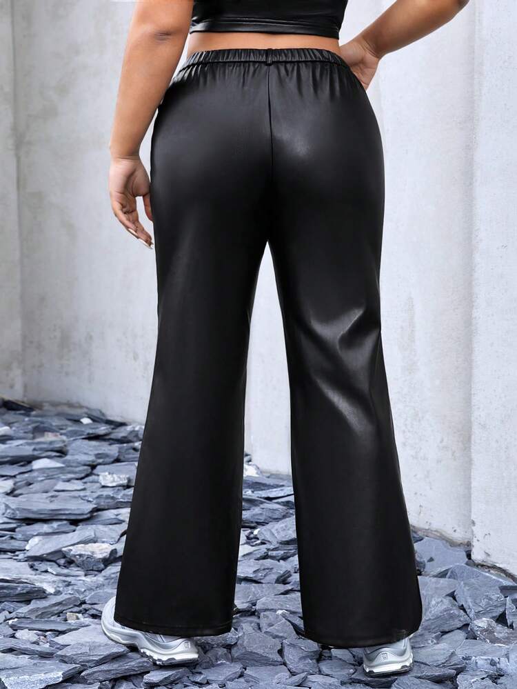 Plus Size High Waisted Flared Pants