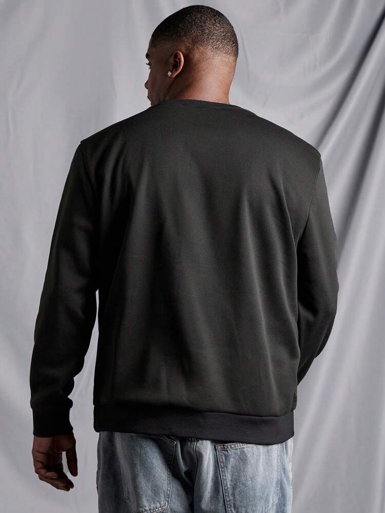 Men's Plus Size Racing Pattern Printed Sweatshirt