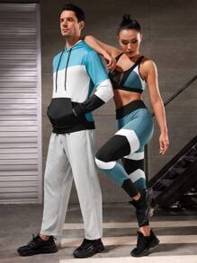 Manfinity Sport Corelite 男士撞色运动卫衣 - 彩色 - 查看 3