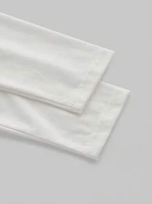 ROMWE PUNK 肩部繫帶蕾絲飾邊吊帶連身裙(有臂袖,無腰帶) - 白色 - 查看 3