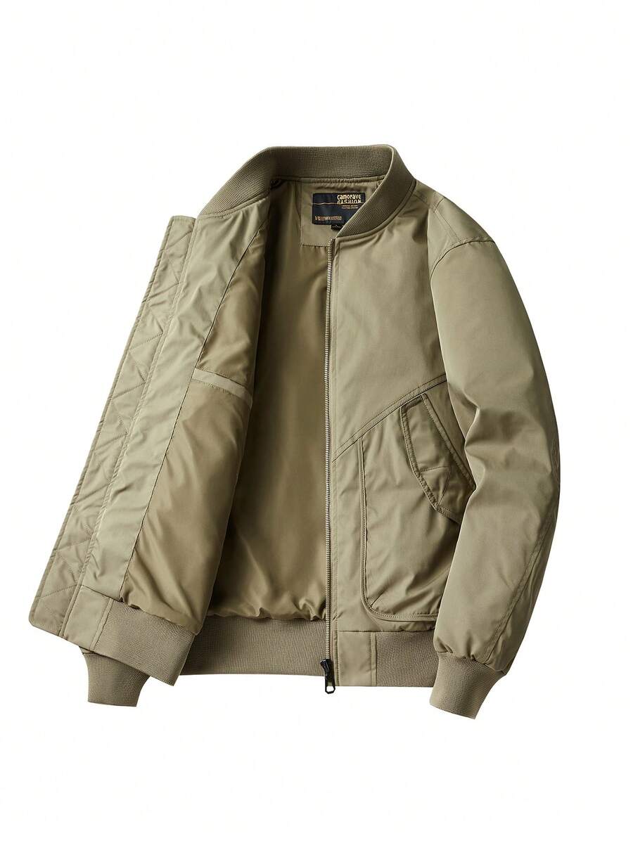 Men'S Solid Color Casual All-Match Jacket - Khaki - View 1