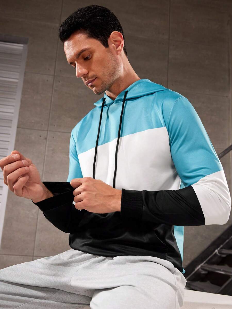 Manfinity Sport Corelite 男士撞色运动卫衣 - 彩色 - 查看 1