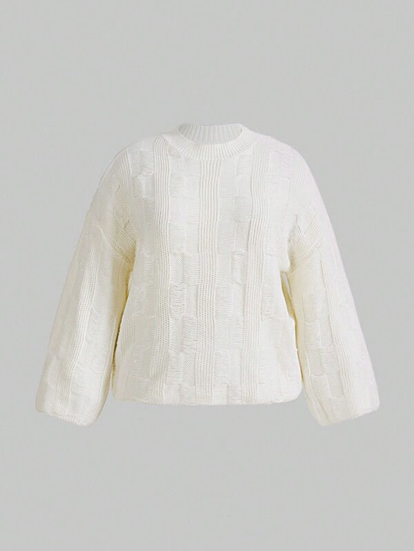 ROMWE PUNK Plus Solid Drop Shoulder Sweater