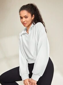 SHEIN Daily&Casual Của phụ nữ Giải trí Thể thao Áo nỉ - trắng - Xem 6