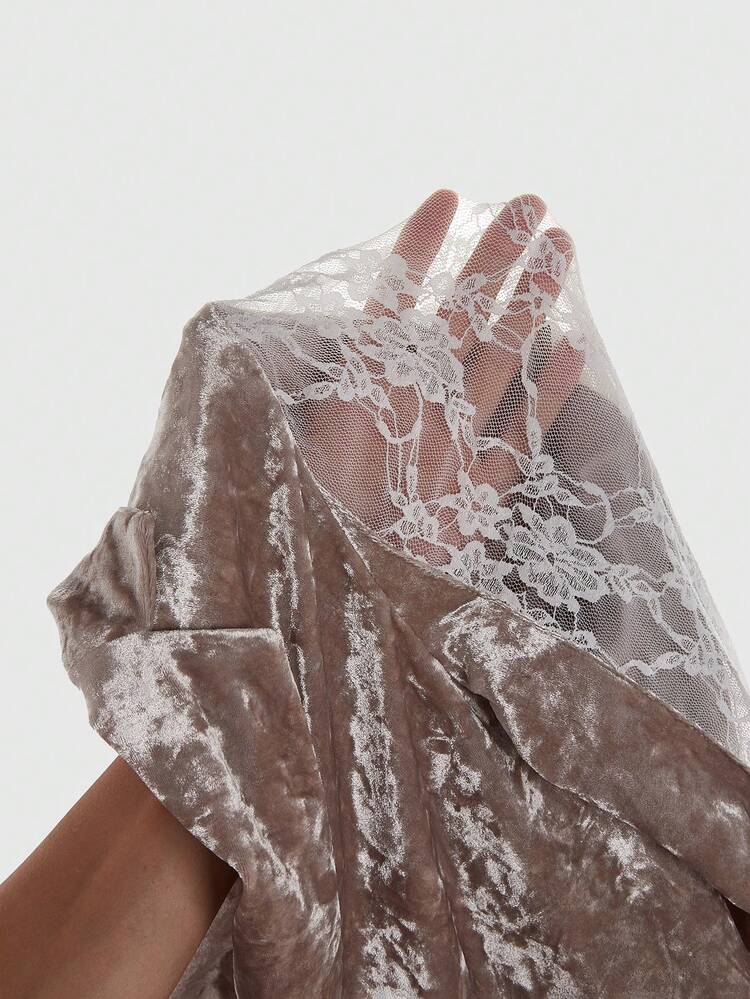 Women'S Velvet Jacket With Rhinestone Decorated Tie