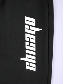 Manfinity LEGND Men's Color Block Hooded Sweatshirt And Sweatpants Set With Drawstring - White - View 6