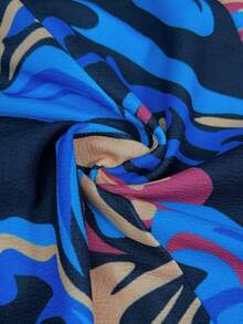 Slaydiva 女式印花流麵西裝外套,單排釦設計 - 彩色 - 查看 7