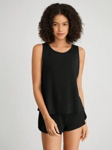 Ocili 女性坦克背心家居服上衣 - 黑色 - 查看 7