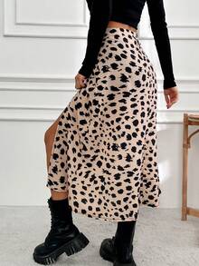 EURMUSE Women'S Full-Printed High-Slit Skirt - Multicolor - View 6