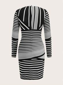 SHEIN Clasi 女士連身裙 - 黑與白 - 查看 2