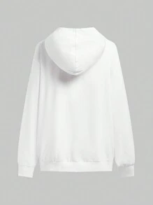 ROMWE PUNK Women's Hollowed Out Heart Pattern Hoodie - White - View 2