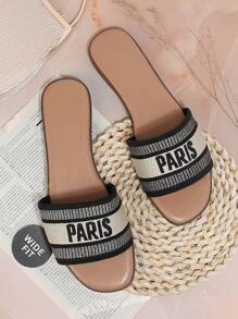 SHUZIA Women's Simple Plus Size One Piece Flat Sandals Summer Shoes Spring Shoes Spring Break Easter Mother's Day Present - Brown - View 3