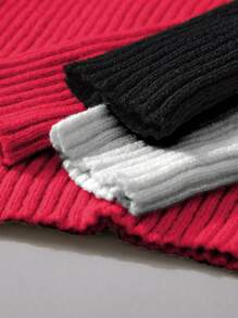 SHEIN Unity Women'S Turtleneck Ribbed Sweater Pullover - Multicolor - View 4