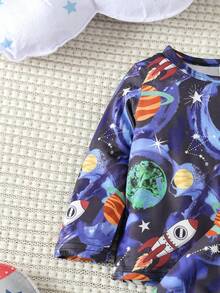 嬰兒男孩多件套可愛的卡通印花休閒秋季服裝 - 彩色 - 查看 6