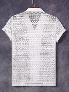 Manfinity RSRT Nam Chất rắn Nút phía trước Áo sơ mi - trắng - Xem 2