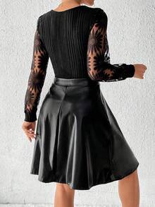 Chiquease Lace Patchwork Dress - Black - View 2