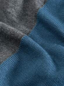 Manfinity 男士撞色毛衣 - 藍色 - 查看 4