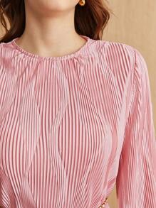 BizChic 女士粉色圓領花邊連衣裙 - 藕粉色 - 查看 7