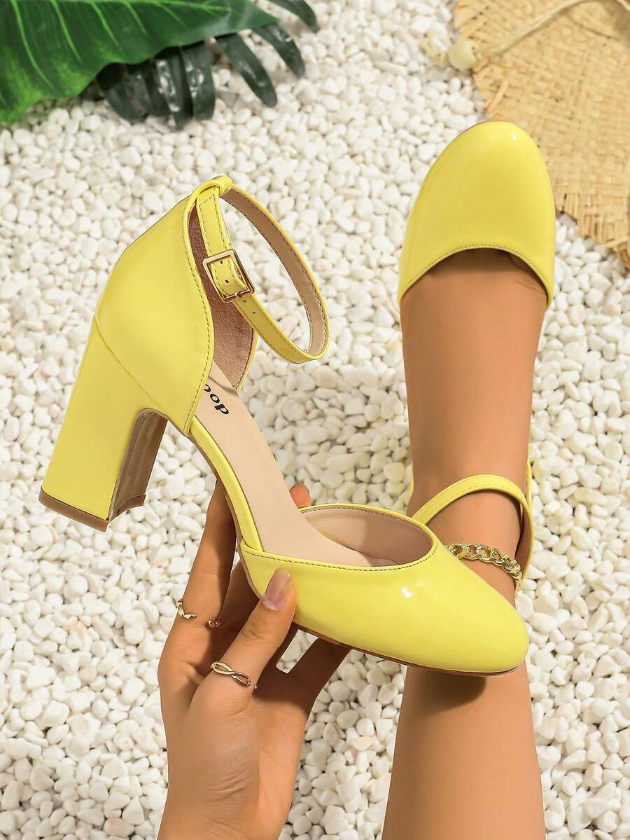 Của phụ nữ Giày cao gót Dép xăng đan - Màu vàng - Xem 1