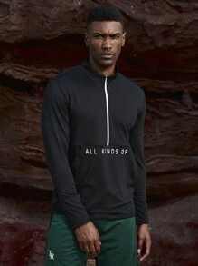 Manfinity Sport Corelite 男士字母印花运动夹克 运动上衣