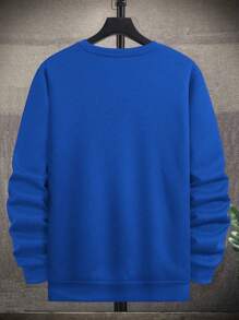 Manfinity Hypemode Nam Kích thước lớn Mô hình gấu trúc Thả vai Áo nỉ - Màu xanh lam - Xem 2