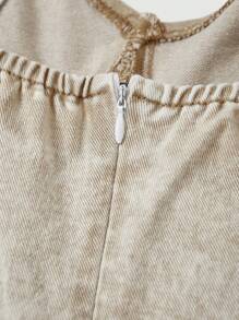 SHEIN MOD 女士無袖牛仔裙,甜心領設計