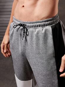 Manfinity Sport Corelite 男士彩色拼接束口運動長褲 - 彩色 - 查看 4