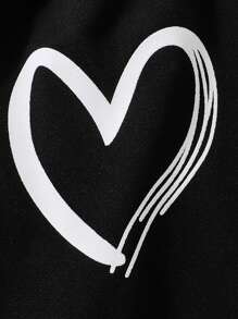 SHEIN Bé gái Love Hình trái tim Tay áo dài Hai chiếc Bộ Đối với Mùa thu Và Mùa Đông - Hồng - Xem 3