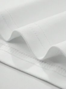 Áo thun nam dài tay cổ cao dáng ôm, màu trơn, thời trang, đa năng, phù hợp cho đi làm hàng ngày vào mùa xuân và mùa thu. - trắng - Xem 3