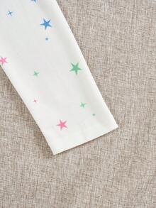 SHEIN EZwear Conjunto De Dos Piezas Para Mujeres Con Estampado De Estrellas Y Luna