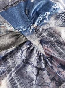 SHEIN Privé 女士牛仔效果围脖领细肩带连衣裙