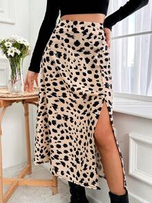 EURMUSE Women'S Full-Printed High-Slit Skirt - Multicolor - View 2