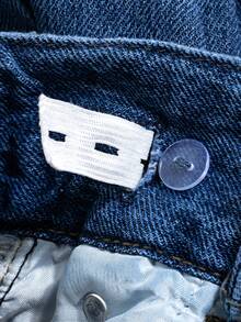 Little Girls' High Waisted Flared Jeans With Silver Button And Medium Wash Blue - Medium Wash - View 4