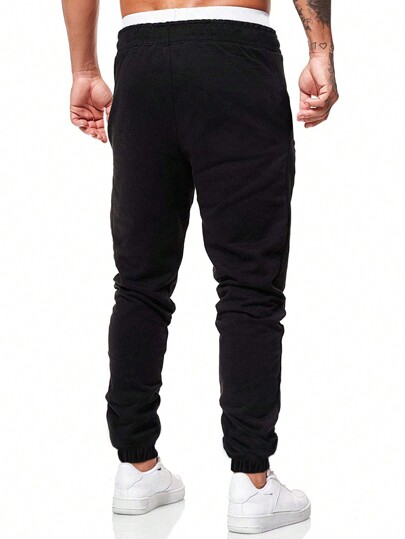 Goth Pantalones deportivos con cordón en la cintura y estampado de cruz para hombres, escolar