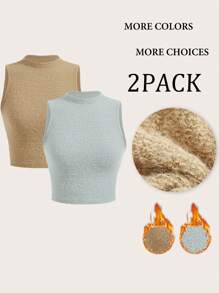 Chiquease Màu thuần Của phụ nữ Áo ba lỗ - Nhiều màu - Xem 1