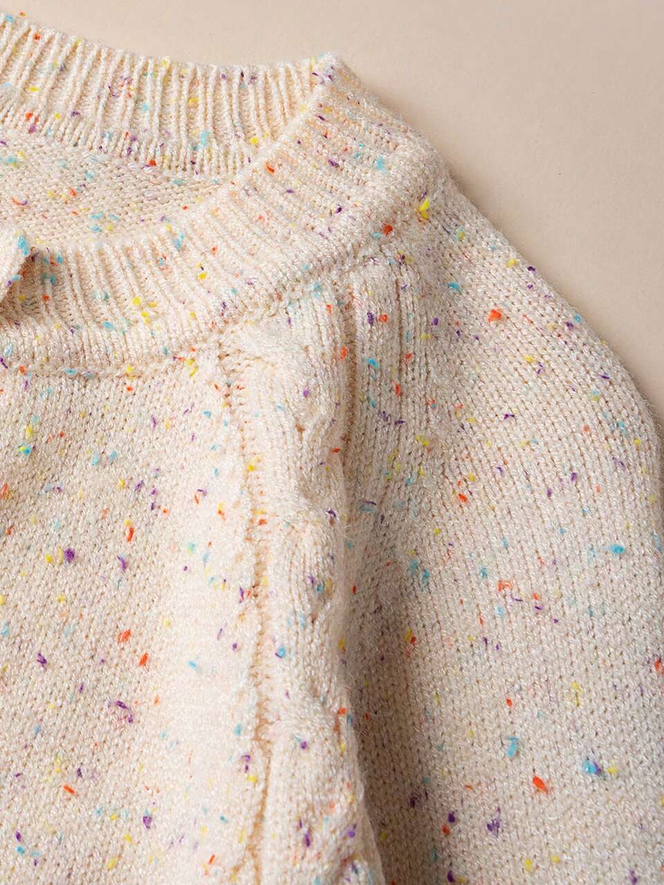 Baby Boys' Knitted Sweater Romper With Round Neck