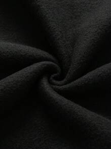 Của phụ nữ Kích thước lớn In thư Dây rút áo có mũ Lông cừu Áo nỉ - màu đen - Xem 5