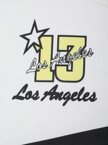 Manfinity LEGND Men's Color Block Hooded Sweatshirt And Sweatpants Set With Drawstring - White - View 8