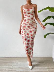 Allurite Women's Floral Print Strappy Cross Back Dress - Multicolor - View 6