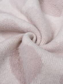 女士休闲爱心图案落肩毛衣，秋冬款 - 彩色 - 查看 5