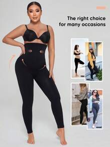 孕妇高腰紧身裤 - 黑色 - 查看 6