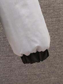 Teen Boys' Color Block Hooded Fleece Jacket With Letter Print - Multicolor - View 5