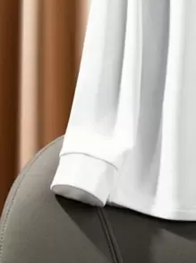 Áo thun nam dài tay cổ cao dáng ôm, màu trơn, thời trang, đa năng, phù hợp cho đi làm hàng ngày vào mùa xuân và mùa thu. - trắng - Xem 4