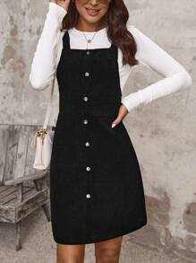 SHEIN LUNE 女士圓領長袖t恤和吊帶裙套裝 - 彩色 - 查看 6