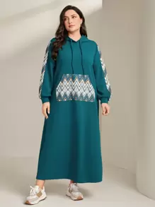 Mulvari 大码女式抽绳连帽卫衣连衣裙