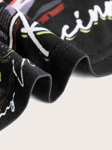 SHEIN Coolane 單肩摩托手上衣 - 黑色 - 查看 4