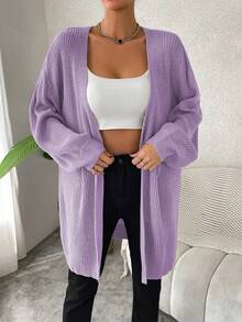 Women's Solid Color Cardigan - Purple - View 6