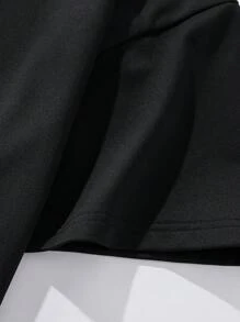 Manfinity Homme Loose Fit Men's Letter Printed Round Neck T-Shirt And Jogger Pants Set - Black - View 5