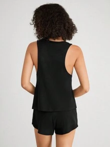Ocili 女性坦克背心家居服上衣 - 黑色 - 查看 2