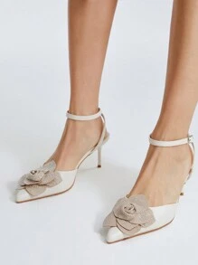 MOTF PREMIUM Pre Flower Decor 女鞋跟 - 米色 - 查看 1